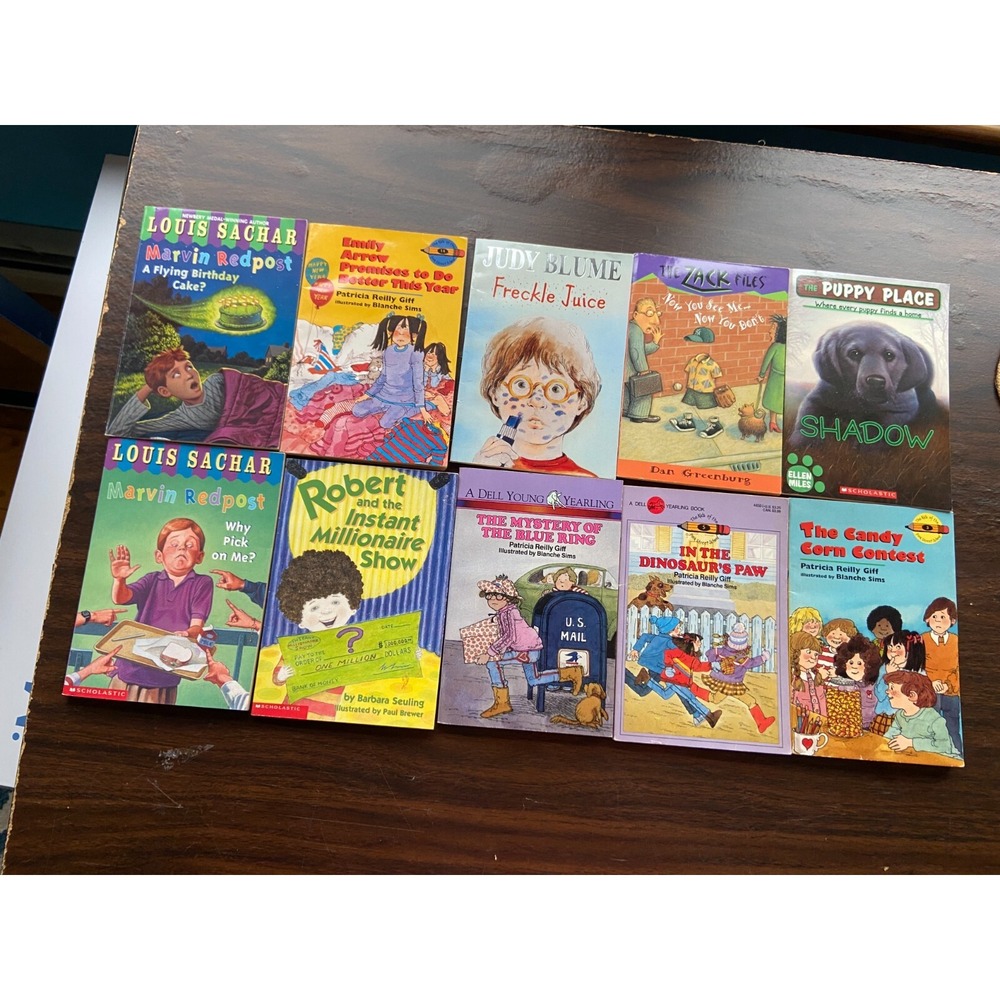 Kids Chapter Book Lot Set of 10-Louis Sachar, Blume, Dell Yearling